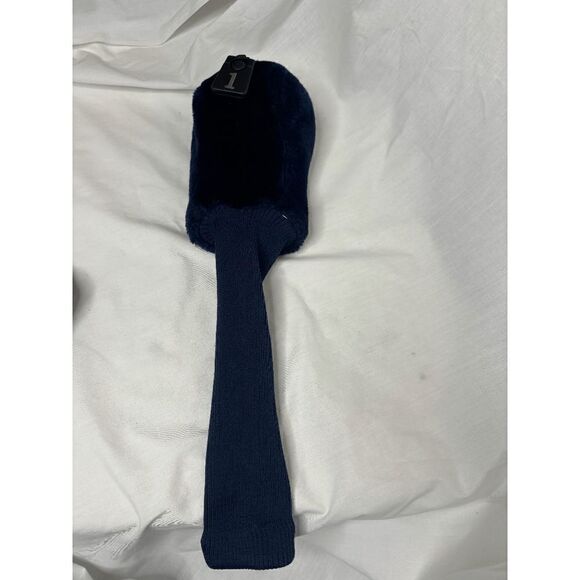Driver Head Cover Only Fleece Feel Navy Blue Tag Has a 1 - Picture 3 of 3